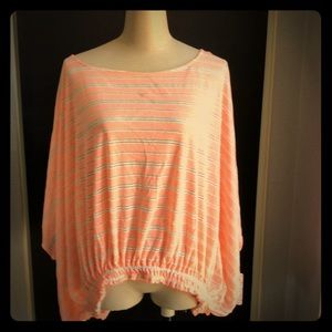 Free People peach white blouse
